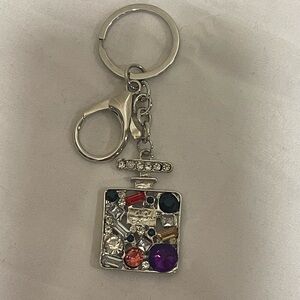 Rhinestone Multicolor Perfume Bottle Keychain /purse Charm